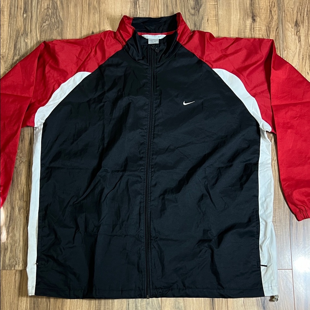 Nike Men's Black, Red, and White Windbreaker Lightweight Sz 3XL